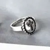 Anel de Cabeça de Dragão do Zodíaco Supremo Transfronteiriço Europeu e Americano Anel de Personalidade Caveira Punk Joia de Mão Dominadora Retrô Masculina
