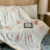 Manta de lã de cordeiro quente e espessa para outono e inverno, flanelado de leite fofo com desenho, manta de sofá dupla face quente para lazer