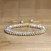 Pulsera de Metal Irregular Hierro Piedra Biliar con Cuentas Capa Única Tejida a Mano Pulsera Ajustable Joyería Geométrica Simple