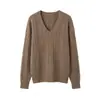 26 Nueva Colección Otoño/Invierno: Suéter de Punto Grueso con Trenzas Sueltas de Cachemir con Cuello en V Estilo Ralph Lauren 230g