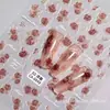 Pegatinas para Uñas Ins Retro Acuarela Rosa Delgadas Flexibles Semitransparentes Tinta Degradada Blanco y Negro Calcomanías Adhesivas para Uñas Set Completo