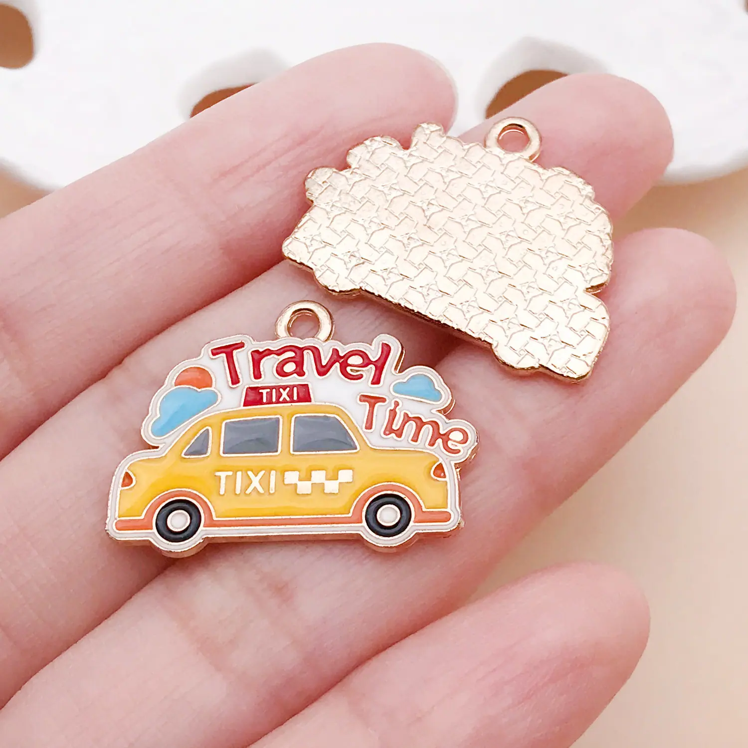 25261-XD-黄色滴油锌合金夏日度假风traveltim