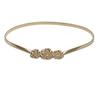 Nueva Cadena de Cintura Metálica Elástica para Mujer Combinable Moda Dulce Incrustación de Rosa Decorativa Primavera Elástico Cinturón Delgado