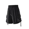 Beijie Moda Masculina 2026 Verão Novo Casual Vintage Shorts Masculino Calça Cargo com Múltiplos Bolsos Calça Reta Solta de Comprimento Médio
