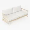 Sofá moderno para exteriores para patio, balcón, terraza, sofá de ratán con juego de mesa de café de losa de roca, muebles de exterior nórdicos impermeables