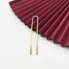 Grampo de Cabelo Estilo Antigo de Cobre Puro em Forma de U Grampo de Cabelo Galvanizado para Noiva Grampo de Cabelo em Forma de Arco Grampo de Cabelo DIY para Hanfu Grampo de Cabelo Envolto em Flor