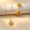 Joyería Transfronteriza Europea y Americana con Diseño de Textura Plegada, Pendientes Florales, Collares, Pulseras, Tobilleras, Anillos y Conjuntos de Brazaletes para Mujer