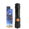 Lanterna LED de liga de alumínio XHP70 com zoom telescópico recarregável por USB, com display de energia, P50, nova, transfronteiriça