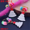 Accesorios para el Cabello Trenzado para Niñas Pasador Anillo para el Cabello Aleación Goteo de Aceite Árbol de Navidad Colgante Colgante Joyería Creativa DIY