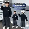 Traje con Estampado de Leopardo para Niños 2026 Otoño Nuevo Estilo Coreano Moda Moderna Elegante Sudadera Primavera y Otoño Casual Conjunto de Dos Piezas