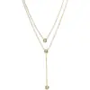 Colar de aço titânio com franja de zircônia de diamante único feminino luxo leve nicho corrente de suéter pingente duplo corrente da clavícula joia nova