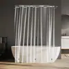 Cortina de ducha PEVA beige, engrosada e impermeable, cortina divisoria de baño, stock de fábrica, no requiere taladro, viene con ganchos, suministro transfronterizo