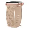 Adequado para Pulseiras de Apple Iwatch11/10, Pulseiras de Silicone Gravadas a Laser com Borboleta e Flores Florais, Gama Completa