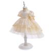 Transfronteiriço europeu e americano novo vestido infantil meninas malha branca vestido de princesa desfile de passarela meninas arrastando vestido da menina de flor