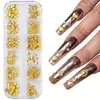 Acessórios para unhas 12-box rebite de unhas material de metal lantejoulas misturar DIY em forma de decoração de remendo de unha