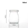 Botella de Vidrio para Pudín Pudín Congelado para Hornear con Tapa Pudín Pequeño Vidrio para Hornear a Alta Temperatura Redondo Yogur con Tapa