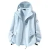 Chaqueta 3 en 1 a prueba de viento e impermeable para hombres y mujeres, chaqueta de montaña para exteriores con capucha y forro polar desmontable, admite estampado