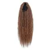 Cabello largo y rizado, permanente de maíz esponjoso, coleta con cordón de malla elástica, peluca de coleta africana con cordón de comercio exterior para mujer