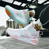 Zapatillas de baloncesto de pato mandarín transfronterizas para hombre, nuevas zapatillas de cuero para niños grandes, adolescentes, estudiantes, pareja, zapatillas de baloncesto prácticas para competición