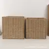Cesta de Almacenamiento Plegable Tejida a Mano Cesta de Almacenamiento para Juguetes y Snacks Cesta de Almacenamiento para Artículos Varios de Armario Doméstico Cesta de Almacenamiento para Artículos Varios de Mimbre