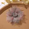 Principios de Primavera Dulce Organza Teñido Degradado Floral Rosa Clip para el Cabello DIY Goma para el Cabello Accesorios para el Cabello de Mujer Adornos Florales