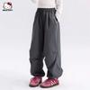 Calça de Paraquedista Estilosa Kuromi Collaboration para Meninas Outono/Inverno 2026 Novo Modelo para Crianças Maiores, Calça Casual com Forro de Fleece