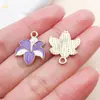 Estilo Ins Morado Soñador Aleación Goteo de Aceite Pluma Corazón de Uva Colgante DIY Pendientes Llavero Pulsera Accesorios de Joyería