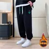 Pantalones de hombre talla grande para personas altas y corpulentas, pantalones deportivos holgados de otoño e invierno, pantalones casuales cálidos de moda en talla grande con forro polar