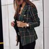 Estação Independente Deseja Novo Outono e Inverno Manga Longa Gola de Terno Dupla Face Estampada Jaqueta Pequena Roupas Femininas