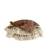 Grampo de Cabelo Flor de Lã Plush Estilo Coreano Niannian com Renda Doce Coração Floral Clip Bb Acessório de Cabelo Versátil