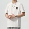 Nova camiseta masculina 2024 com estampa personalizada, jovem, casual, de verão, fina, moderna, respirável, top simples, combina com tudo