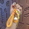 Serie Miu Creativa Hebilla de Cuerda de Mano Corazón Tenis de Mesa Colgante Lindo Pareja Llavero de Coche Colgante de Bolso Regalo