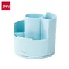 Porta-Canetas Giratório 360 Graus Deli Pk414, Armazenamento de Mesa de Alta Capacidade, Recipiente de Caneta Criativo Estiloso e Multifuncional