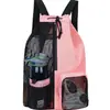 Bolsa de Fitness Deportiva, Bolsa de Equipo de Ejercicio al Aire Libre para Viajes de Gran Capacidad, Bolsa de Almacenamiento con Cierre de Cordón de Malla, Bolsa de Separación para Seco y Húmedo