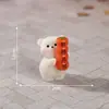 Paisagem em Miniatura Ano Novo Urso Dupla Caqui Figuras Artesanato em Resina Decorações DIY Mini Enfeites