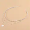 Accesorios de Joyería Transfronteriza Europea y Americana Versátil Collar con Colgante de Corazón de Perla Joyería para Mujer Aleación Retro Apilada Cadena para Clavícula