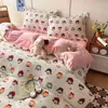 Juego de tres piezas de terciopelo de leche para dormitorio estudiantil, funda de edredón de forro polar de doble cara para otoño e invierno, juego de cuatro piezas cálido y engrosado de forro polar de coral