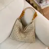 Bolso Tejido Calado de Moda para Mujer 2026 Nuevo Estilo Bolso de Hombro para el Trabajo Estilo Relajado Bolso de Mano Bolso Tote Bolso Cubo