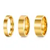 Moda Europea y Americana Transfronteriza Estilo Minimalista Acero Inoxidable Joyería para Parejas Anillo Liso de 4 mm, 6 mm, 8 mm Set de Accesorios para Manos