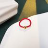 Anillo de Plata de Ley 925 de 4 mm con Cuentas de Plata Hilo Rojo/Hilo Negro Anillo Sentido Avanzado Estilo Frío Simple Estilo Artístico Accesorios para Pulsera