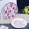 Prato de Jantar Ocidental Estilo Europeu Luz de Luxo Marca D Videira Floral Porcelana Ossos 8 polegadas Prato Raso Pintado à Mão Louça Doméstica de Alta Qualidade Atacado