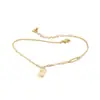 Tobillera de Ladrillo de Oro Elegante de Lujo Ligero de Nuevo Estilo para Mujer, Diseño de Nicho, Color Dorado Personalizado, Versátil para el Verano