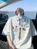 Camisa polo falsa de dos piezas de manga corta para hombre, marca de moda de verano para hombre, nueva camiseta de media manga holgada para hombre