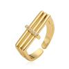 Australia Europa antigua y Estados Unidos personalidad simple chapado en cobre oro de 18 quilates incrustado circonita anillo geométrico abierto femenino nicho anillo versátil nuevo