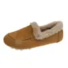 Outono e Inverno 2025 Novas Roupas de Exterior Antiderrapantes Casuais de Uma Perna Sapatos de Algodão Sapatilhas Femininas com Solado Quente Forradas de Lã Sapatos Gorro Retrô
