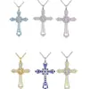 Colar Cruz de Diamante Novo Criativo Transfronteiriço Colar Cruz da Fé Cheio de Diamante Presente para Amante e Amigo