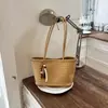 Moda Commute Nuevo Estilo Bolso Cubo Gran Capacidad Verano Casual Bolso de Mano Tejido 2026 Bolso de Mano para Mujer Hombro Único