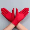 Guantes de Spandex Primavera y Verano Blancos Ceremoniales Delgados Cortos Elásticos para Hombres y Mujeres Ajustados Guantes Blancos Guantes para Joyería