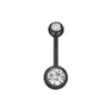 Clavo de acero inoxidable para ombligo transfronterizo, juego básico de 5 piezas de circón, anillo simple para ombligo, joyería para perforación de cuatro garras, venta al por mayor