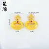 Loja de Ouro Mesmo Estilo Ouro Antigo Banhado Diamante Incrustado Peixe Carpa e Lótus Ruyi Cadeado Pingente Colar, Estilo Chinês Versátil Cadeado Pingente Atacado